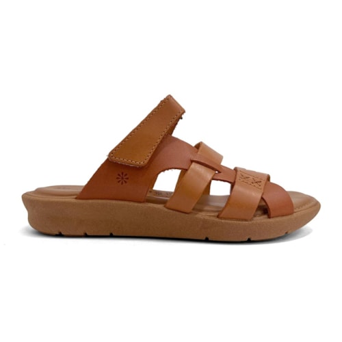 Detalhe - Tamanco New Face Conforto de Couro 39501 Mel New