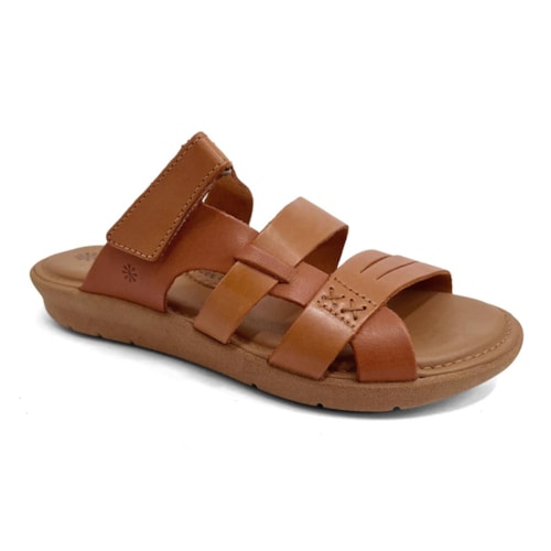 Tamanco New Face Conforto de Couro 39501 Mel New