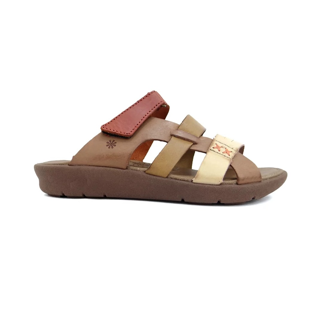 Tamanco New Face Conforto de Couro 39501 Rosa Off Mix