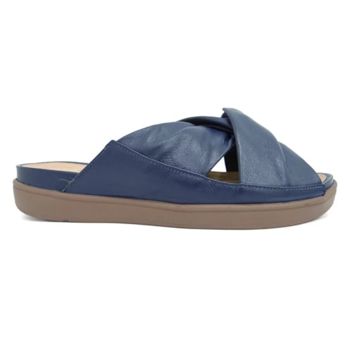 Detalhe - Tamanco Opananken de Couro Anatômico 71109 Denin Azul