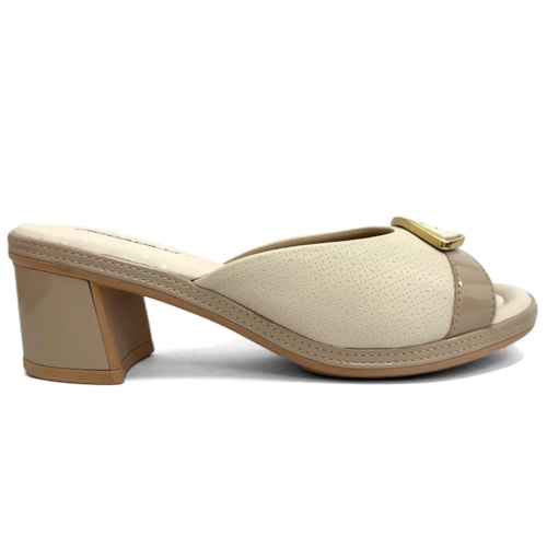 Detalhe - Tamanco Piccadilly Conforto Salto Bloco 566057 Off White