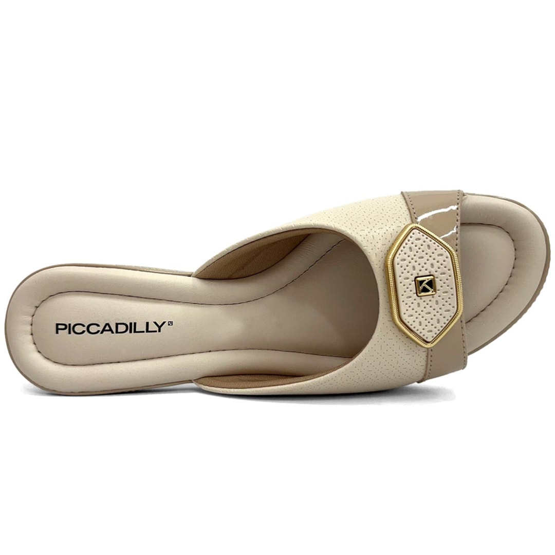 Tamanco Piccadilly Conforto Salto Bloco 566057 Off White Tamanco Piccadilly Conforto Salto Bloco 566057 Off White
