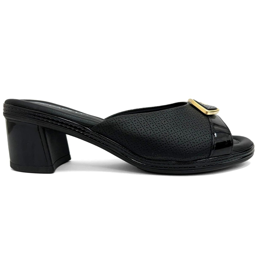 Tamanco Piccadilly Conforto Salto Bloco 566057 Preto