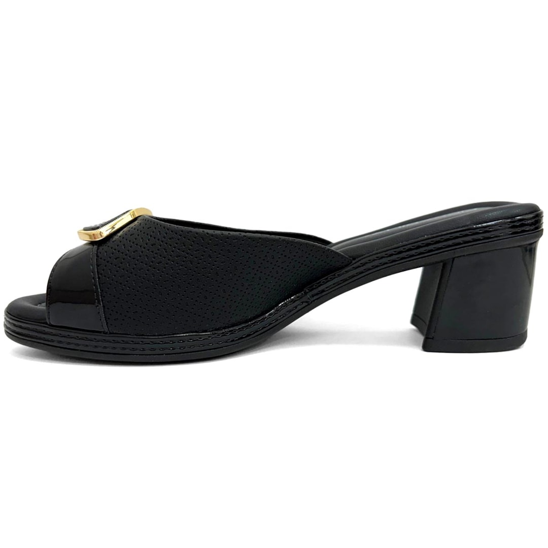 Tamanco Piccadilly Conforto Salto Bloco 566057 Preto