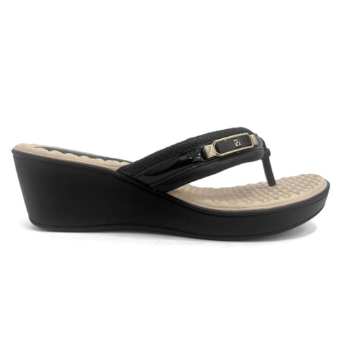 Detalhe - Tamanco Piccadilly De Dedo Conforto 540417 Preto