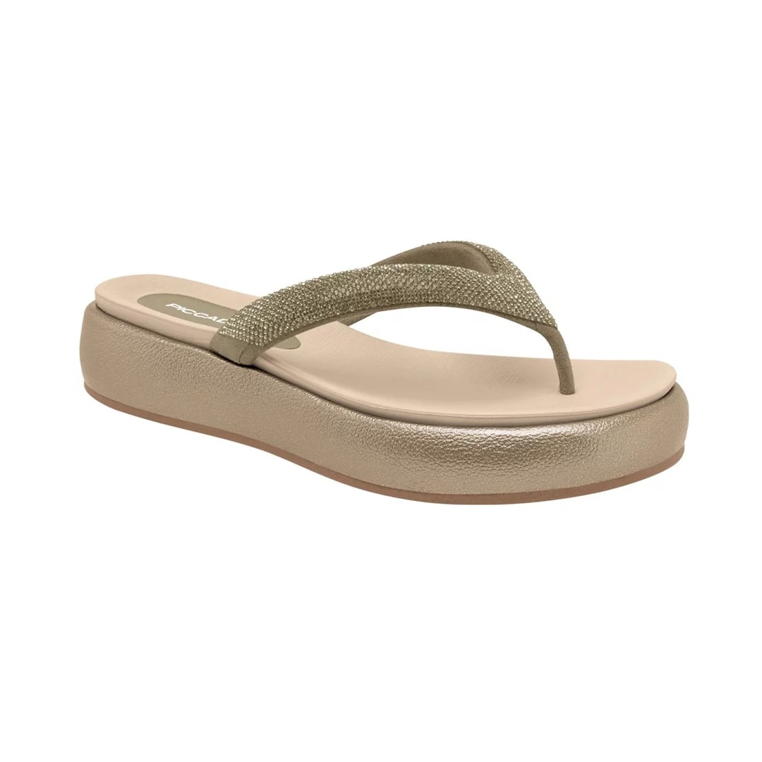 Tamanco Piccadilly Flatform 459006 Areia