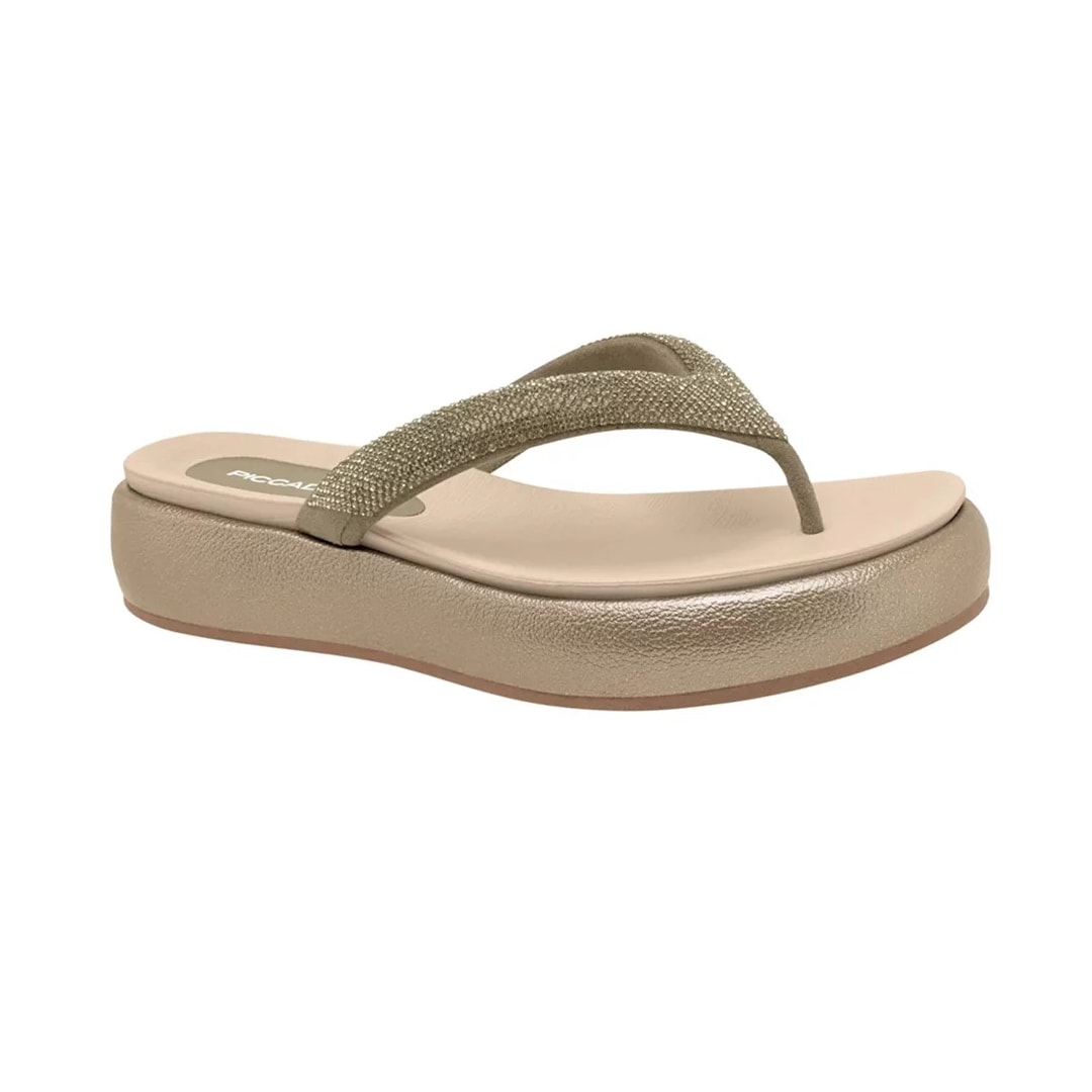 Tamanco Piccadilly Flatform 459006 Areia Tamanco Piccadilly Flatform 459006 Areia