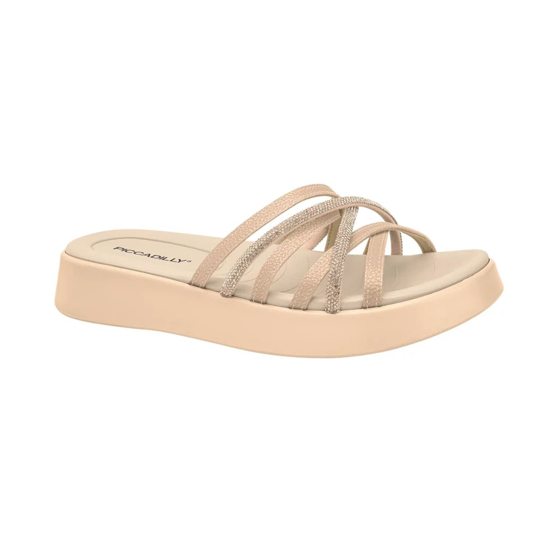 Tamanco Piccadilly Flatform 468016 Ouro Rosado