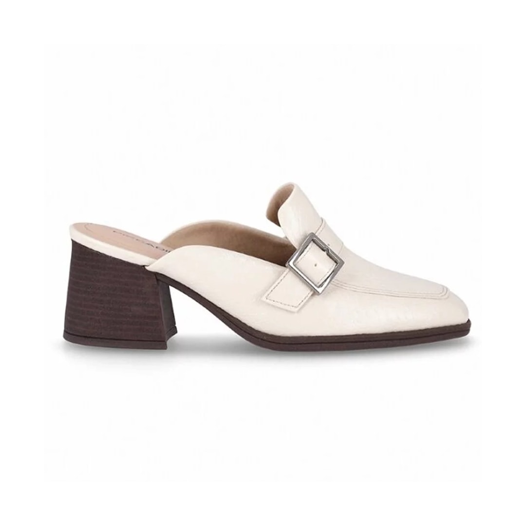 Tamanco Piccadilly Mule Salto Bloco 611001 Off White