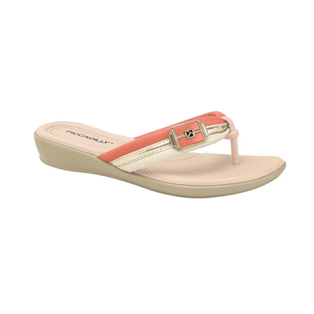 Tamanco Piccadilly Rasteira 500370 Coral Tamanco Piccadilly Rasteira 500370 Coral