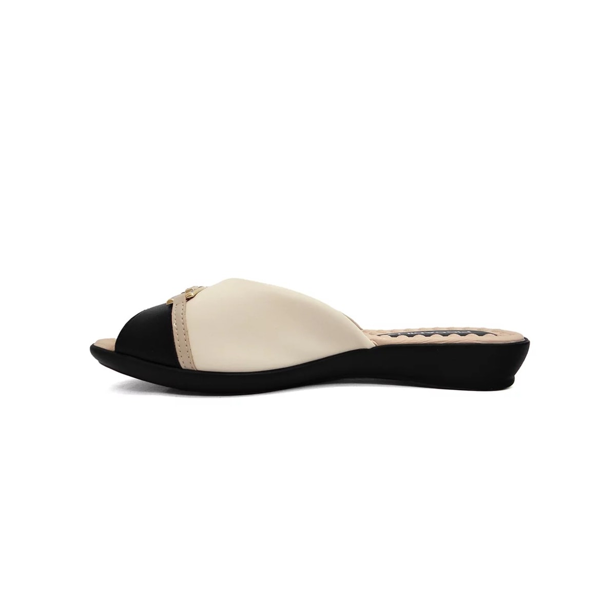 Tamanco Piccadilly Rasteira Conforto 500348 Off White/Preto Tamanco Piccadilly Rasteira Conforto 500348 Off White/Preto