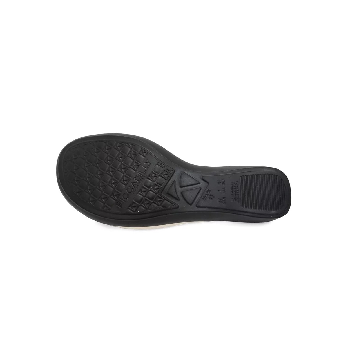 Tamanco Piccadilly Rasteira Conforto 500348 Off White/Preto