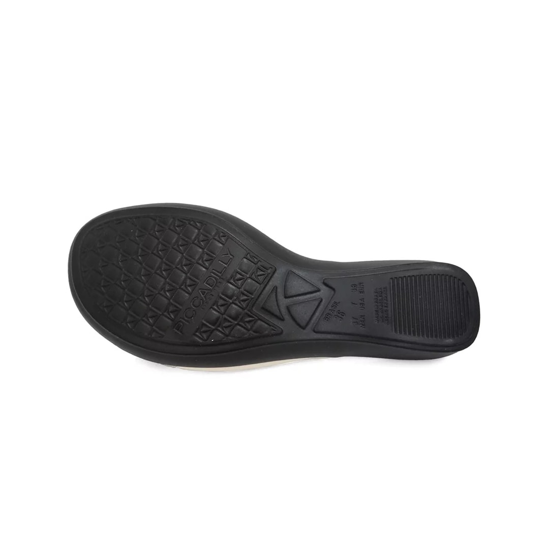 Tamanco Piccadilly Rasteira Conforto 500348 Off White/Preto Tamanco Piccadilly Rasteira Conforto 500348 Off White/Preto