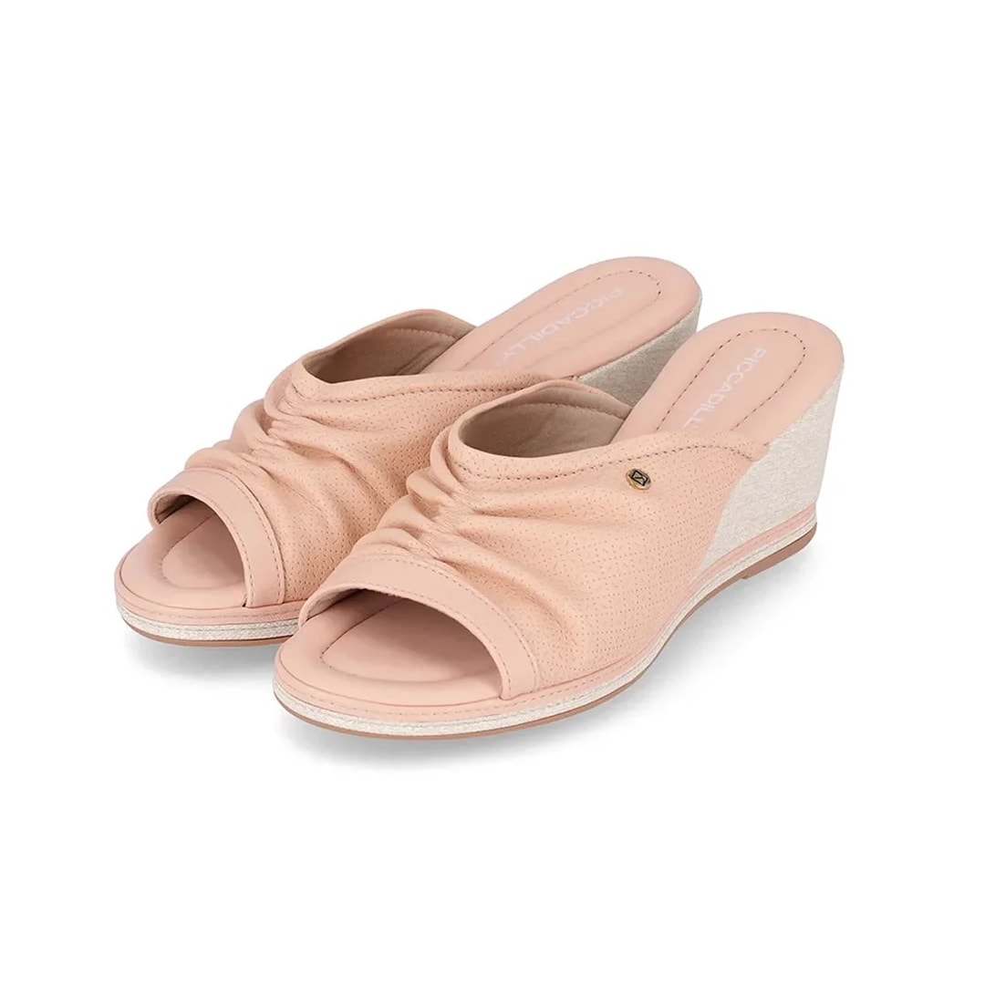 Tamanco Piccadilly Salto Anabela 408223 Rose Tamanco Piccadilly Salto Anabela 408223 Rose