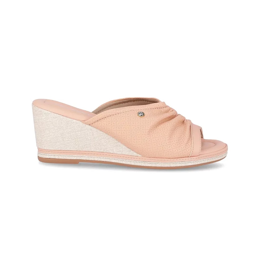Tamanco Piccadilly Salto Anabela 408223 Rose