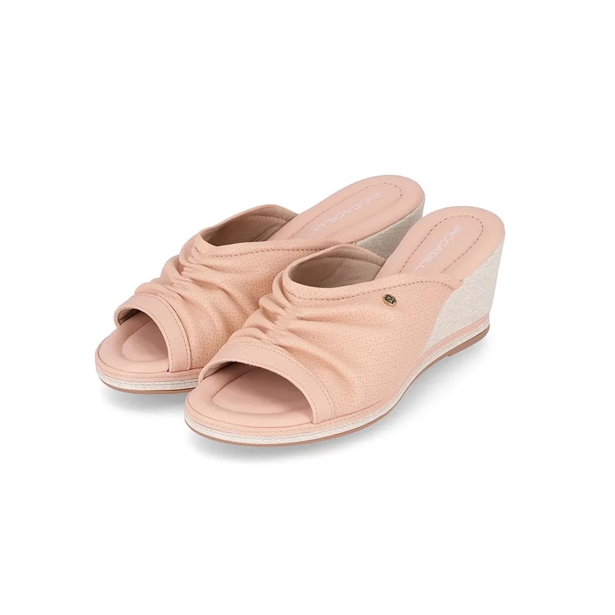 Tamanco Piccadilly Salto Anabela 408223 Rose Tamanco Piccadilly Salto Anabela 408223 Rose