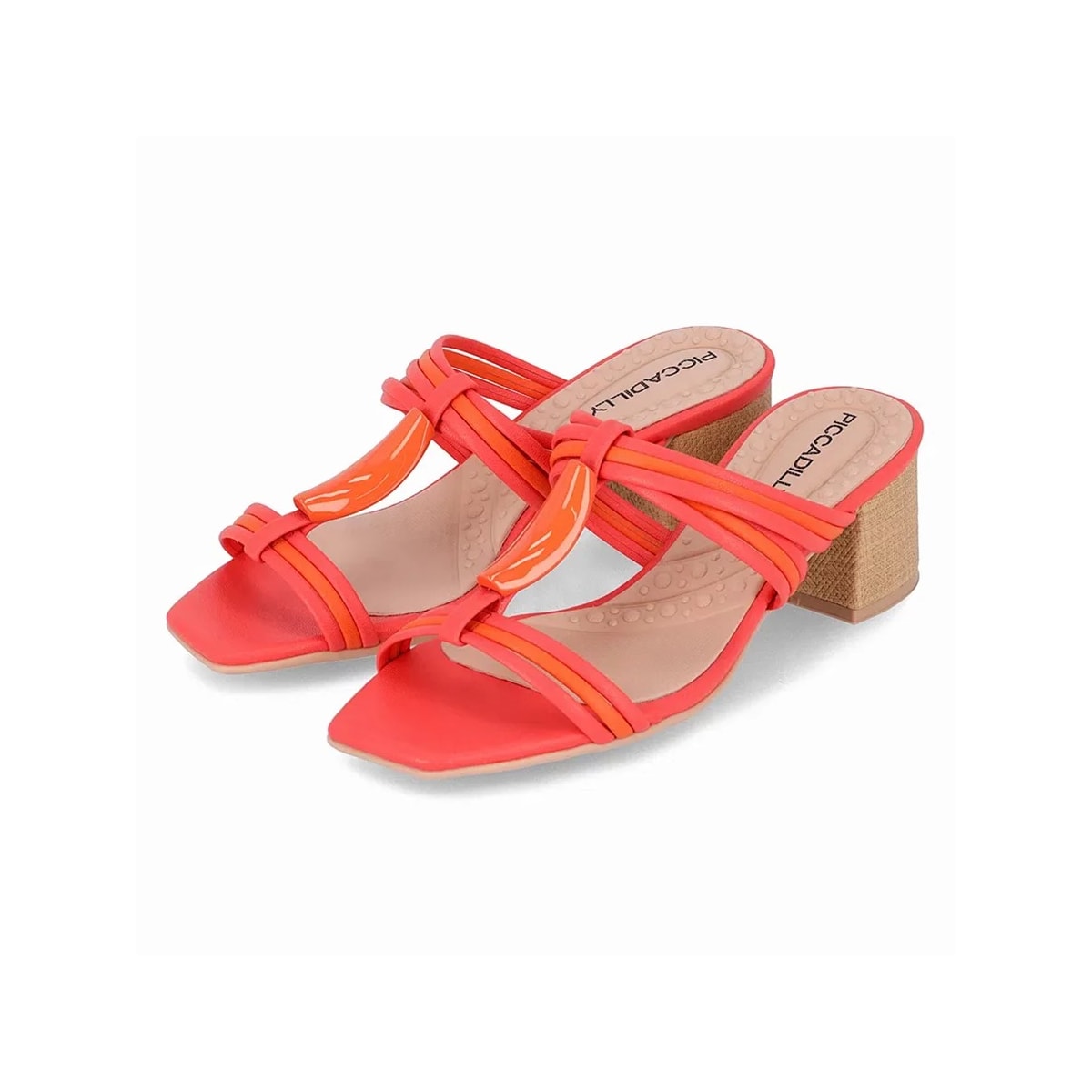 Tamanco Piccadilly Salto Bloco 588115 Goiaba Tamanco Piccadilly Salto Bloco 588115 Goiaba