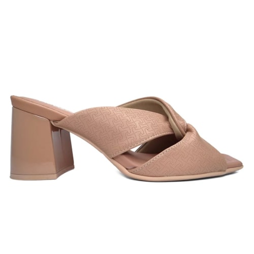 Detalhe - Tamanco Piccadilly Salto Bloco 626030 Amendoa