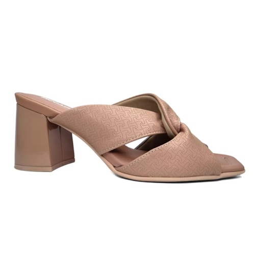 Detalhe - Tamanco Piccadilly Salto Bloco 626030 Amendoa