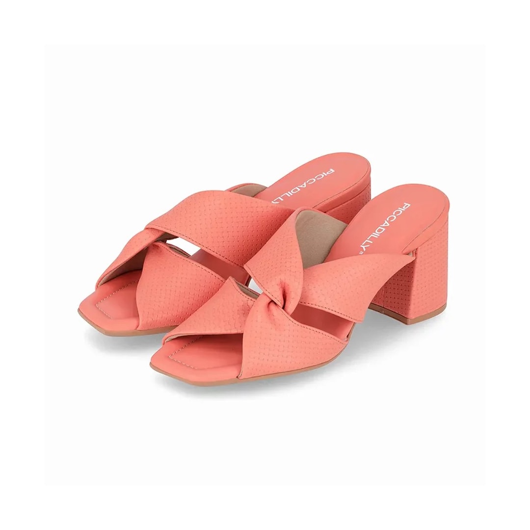 Tamanco Piccadilly Salto Bloco 626030 Coral
