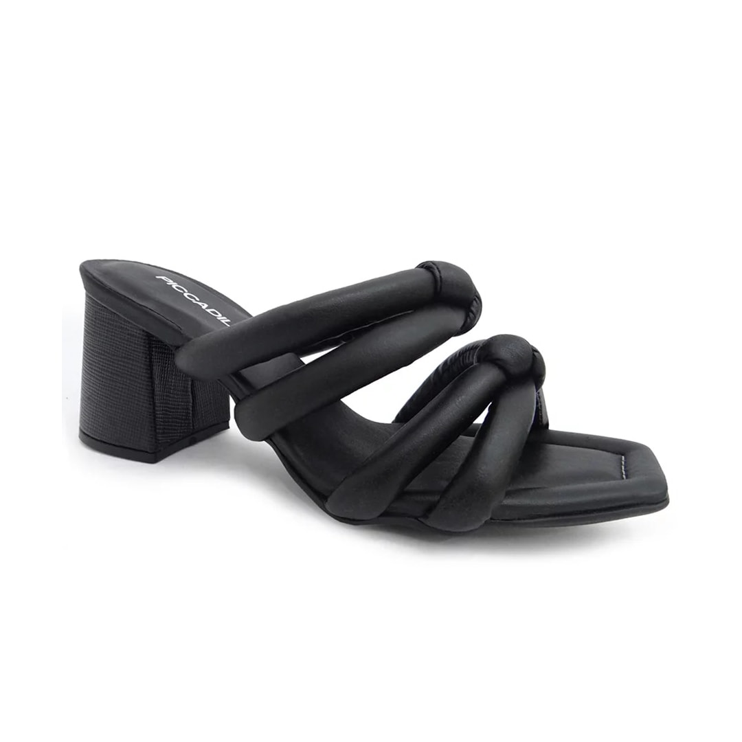 Tamanco Piccadilly Salto Bloco Medio 626022 Preto