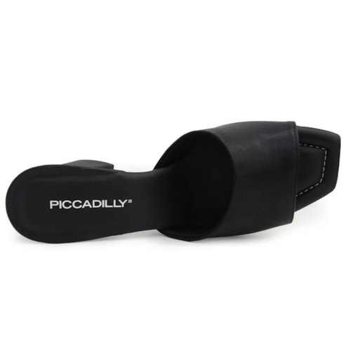 Detalhe - Tamanco Piccadilly Salto Bloco Medio 626025 Preto