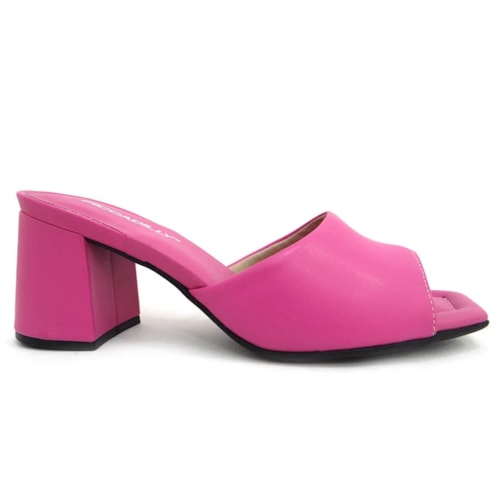 Detalhe - Tamanco Piccadilly Salto Bloco Medio 626025 Rosa