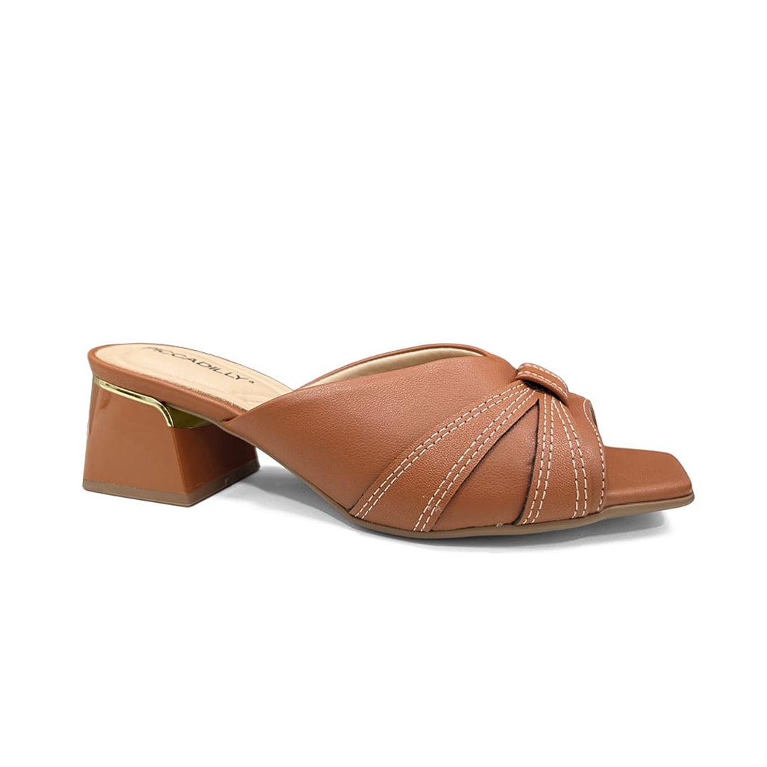 Tamanco Piccadilly Salto Bloco Renee 543111 Ocre