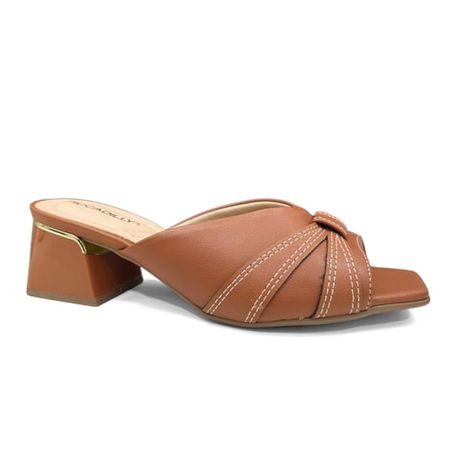 Tamanco Piccadilly Salto Bloco Renee 543111 Ocre