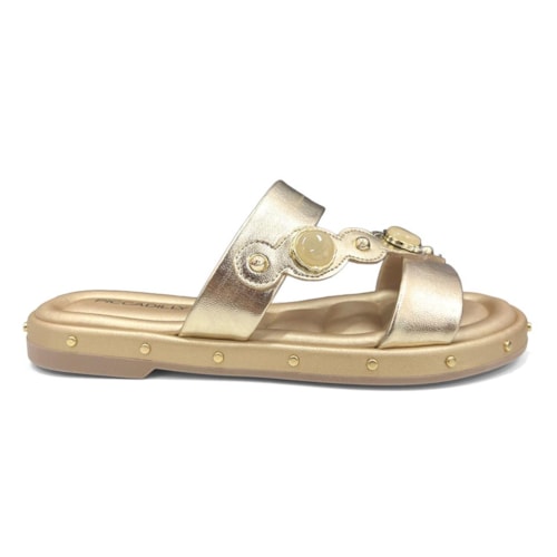 Detalhe - Tamanco Piccadilly Wide Fit Birken 445007 Ouro