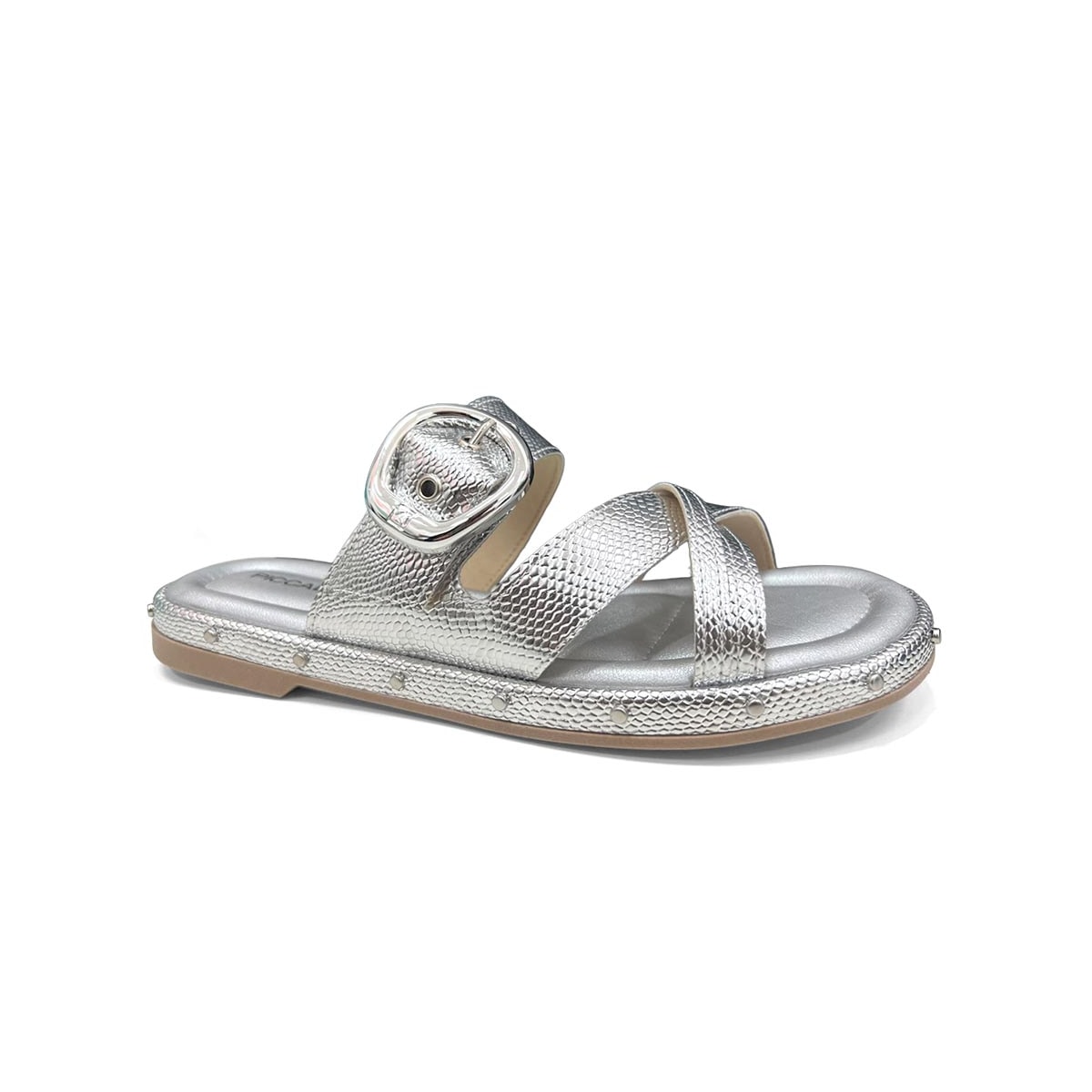 Tamanco Piccadilly Wide Fit Birken 445008 Prata
