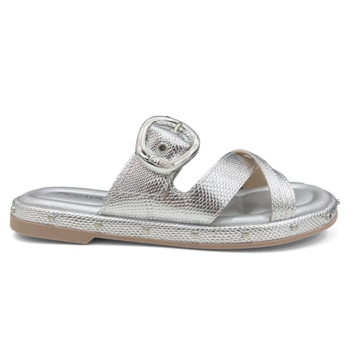 Detalhe - Tamanco Piccadilly Wide Fit Birken 445008 Prata
