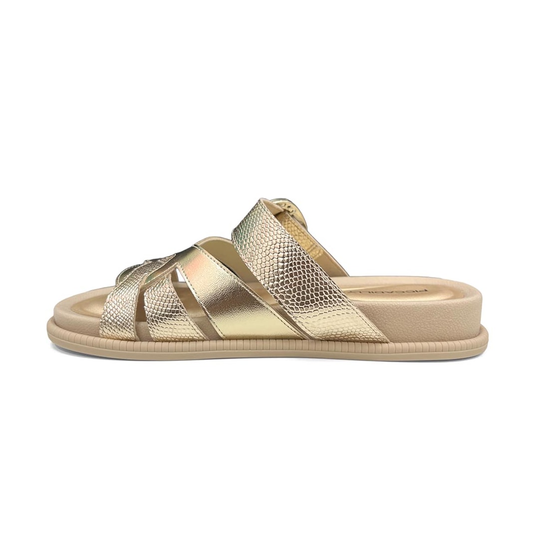 Tamanco Piccadilly Wide Fit Birken 480010 Ouro Tamanco Piccadilly Wide Fit Birken 480010 Ouro