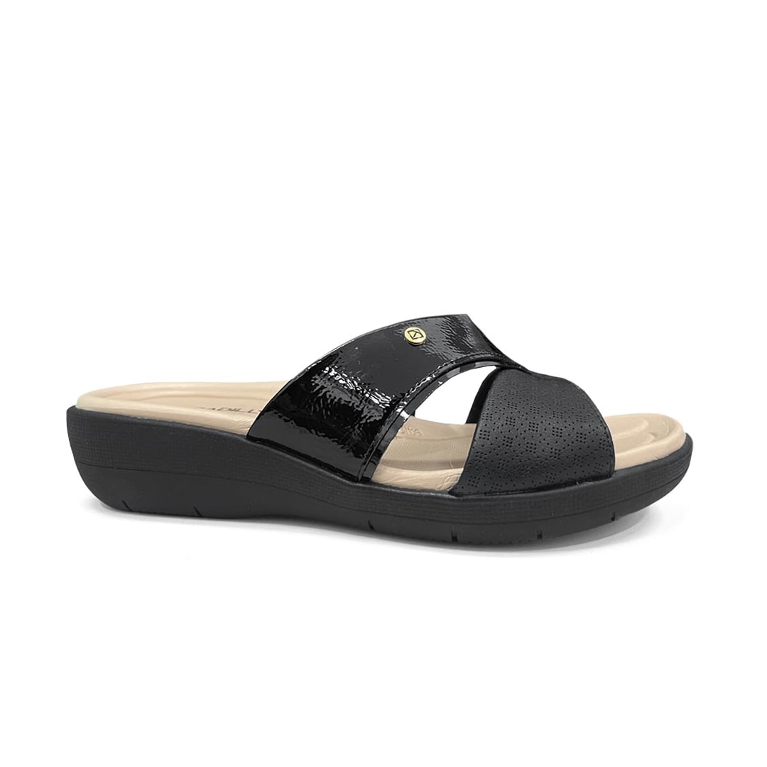 Tamanco Piccadilly Wide Fit Fascite 239043 Preto