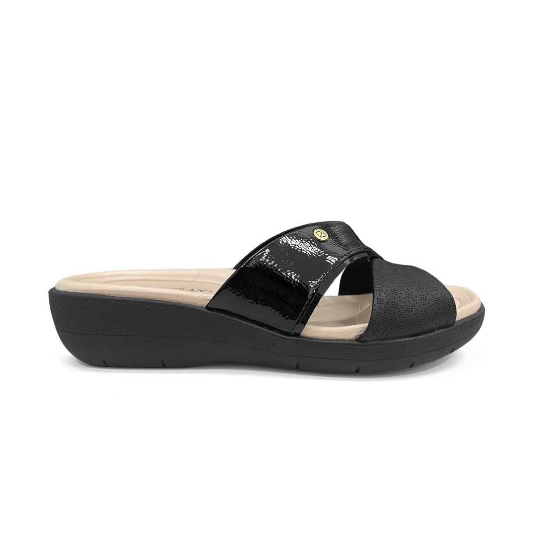 Tamanco Piccadilly Wide Fit Fascite 239043 Preto