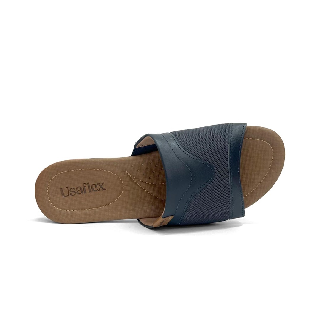 Tamanco Usaflex Conforto Couro R18085 New Blue