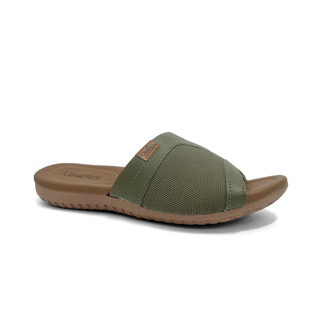 Tamanco Usaflex Conforto Couro R18085 Oliva