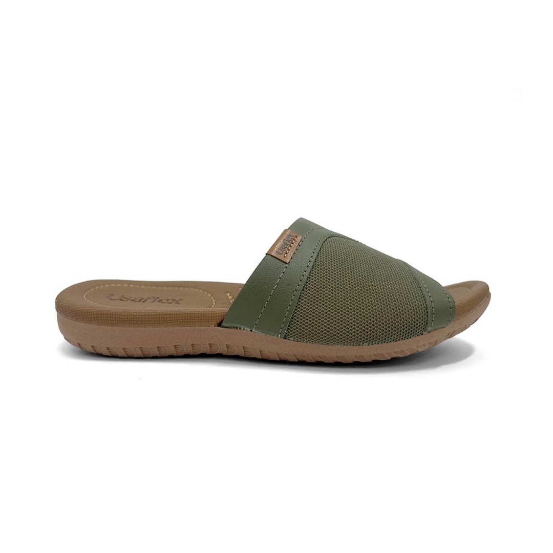 Tamanco Usaflex Conforto Couro R18085 Oliva