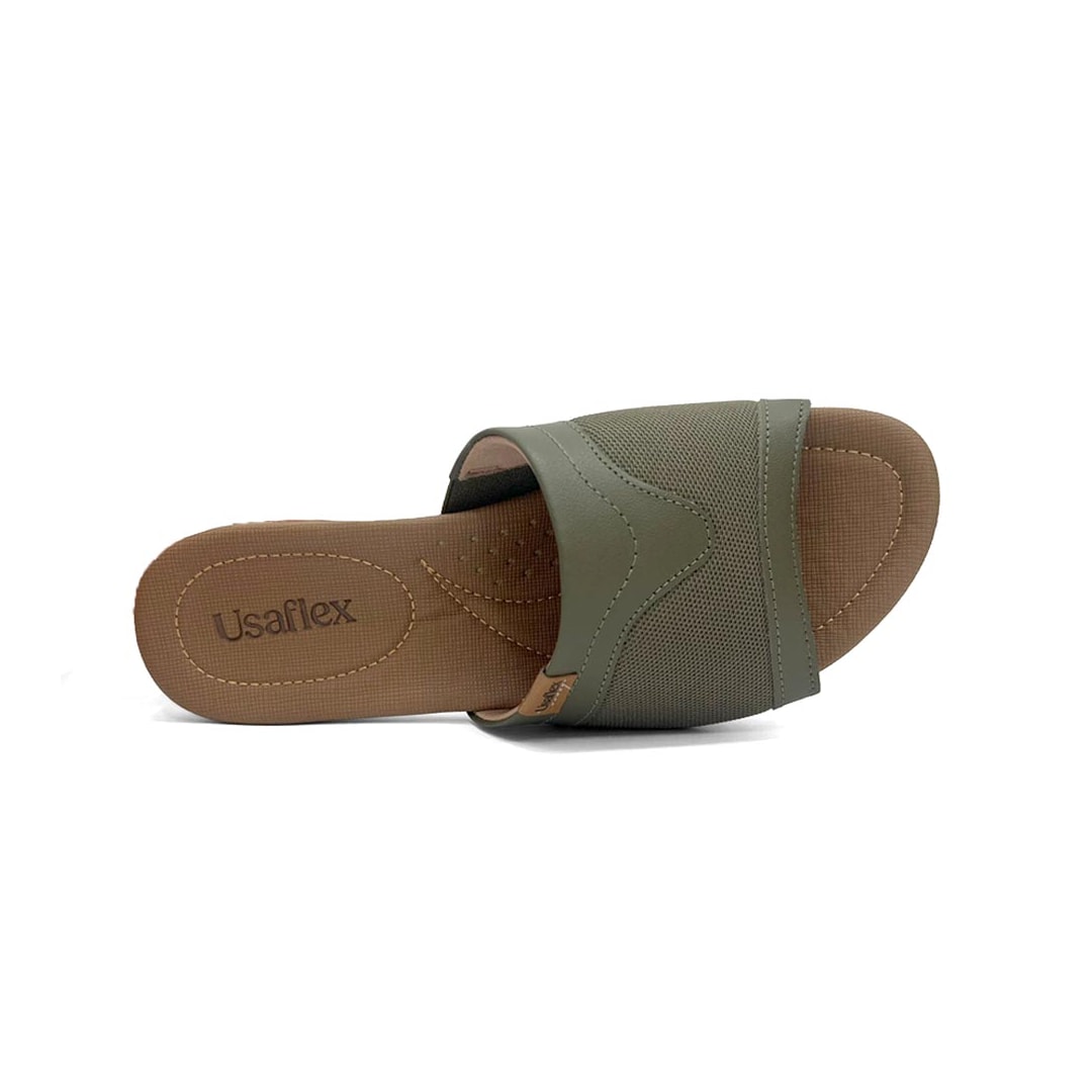 Tamanco Usaflex Conforto Couro R18085 Oliva