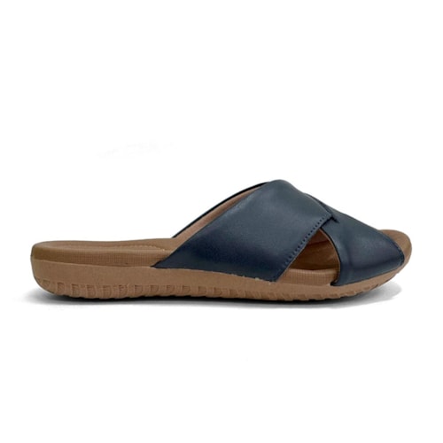 Detalhe - Tamanco Usaflex Conforto Couro R1853 New Blue