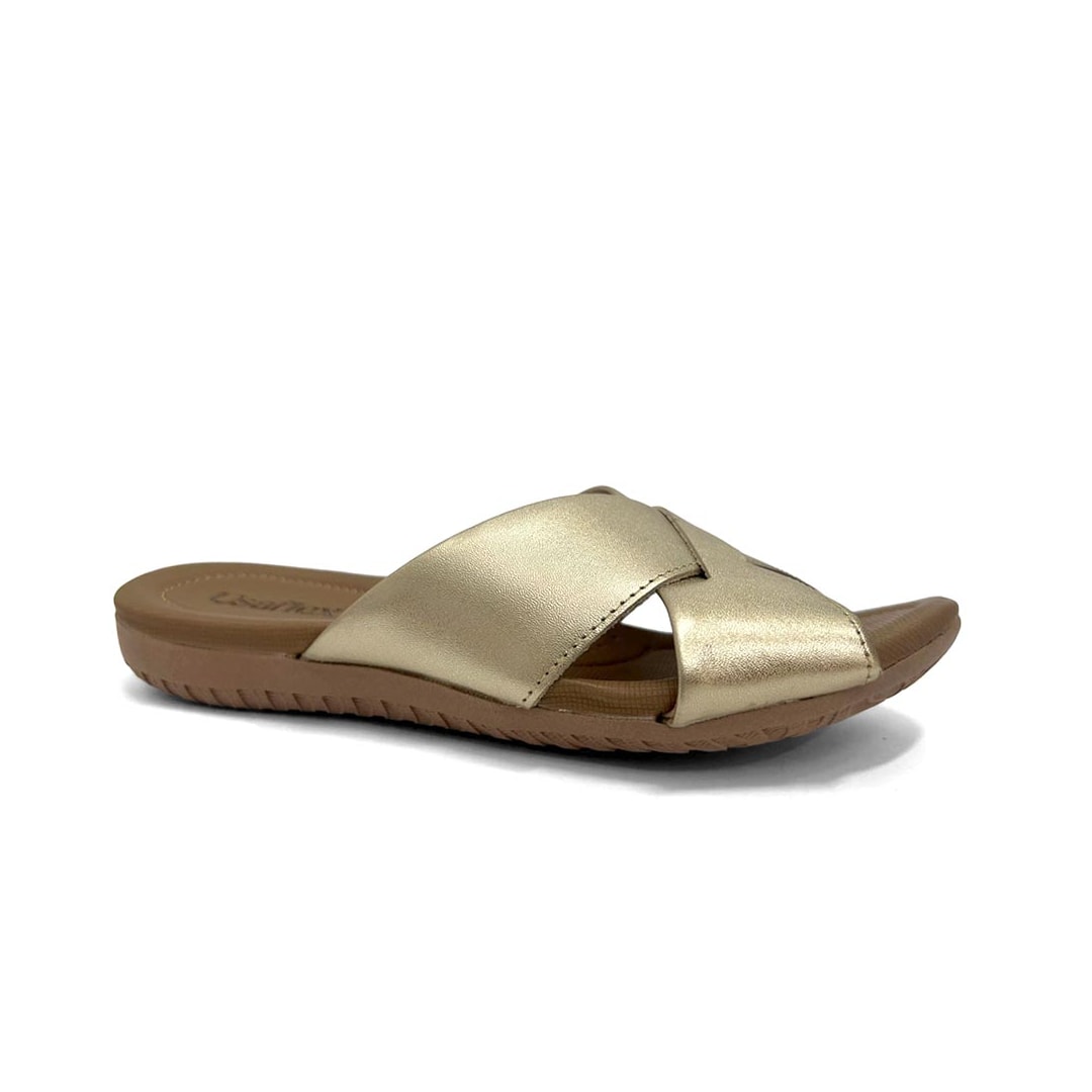 Tamanco Usaflex Conforto Couro R1853 Prata Velha/Caramelo Tamanco Usaflex Conforto Couro R1853 Prata Velha/Caramelo