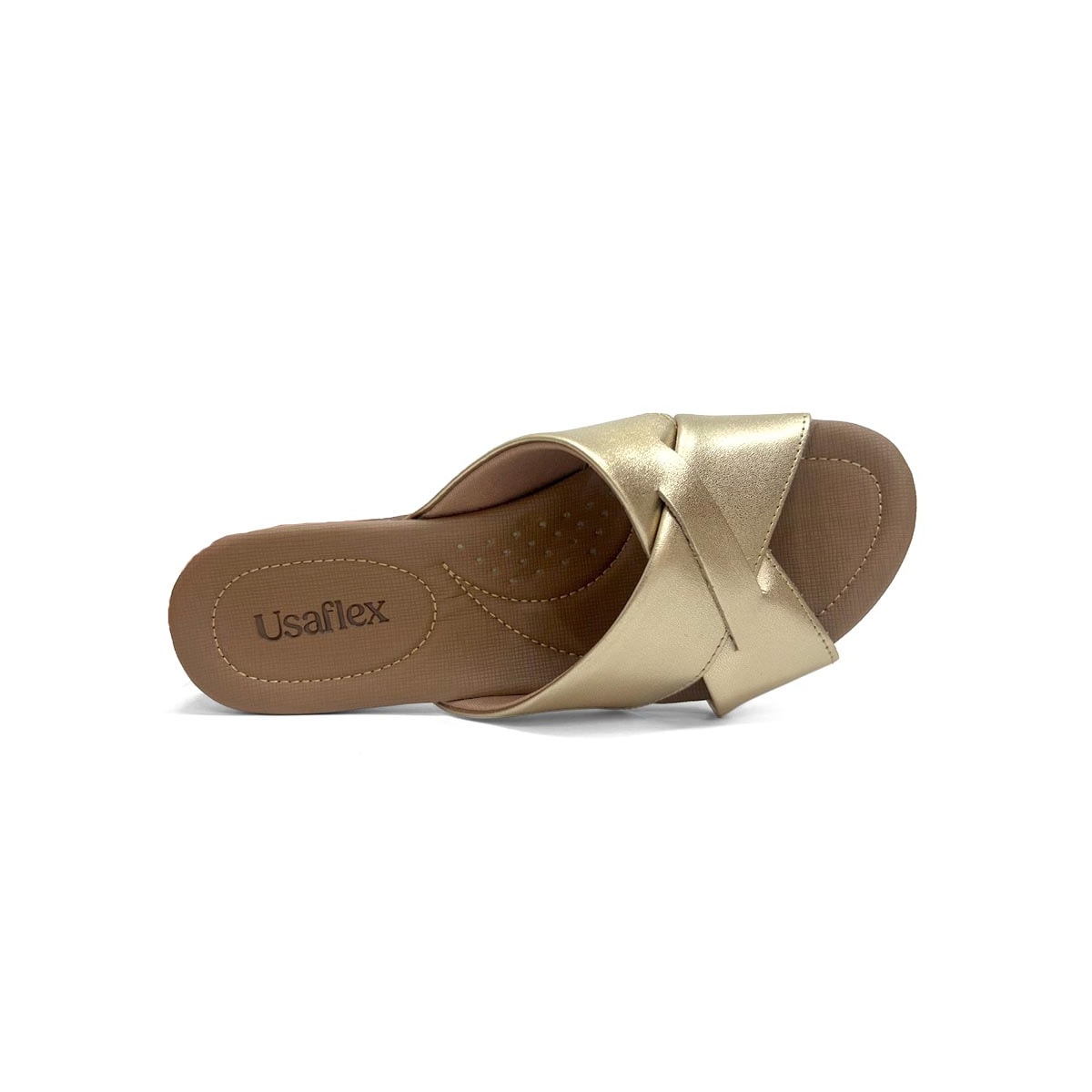 Tamanco Usaflex Conforto Couro R1853 Prata Velha/Caramelo Tamanco Usaflex Conforto Couro R1853 Prata Velha/Caramelo