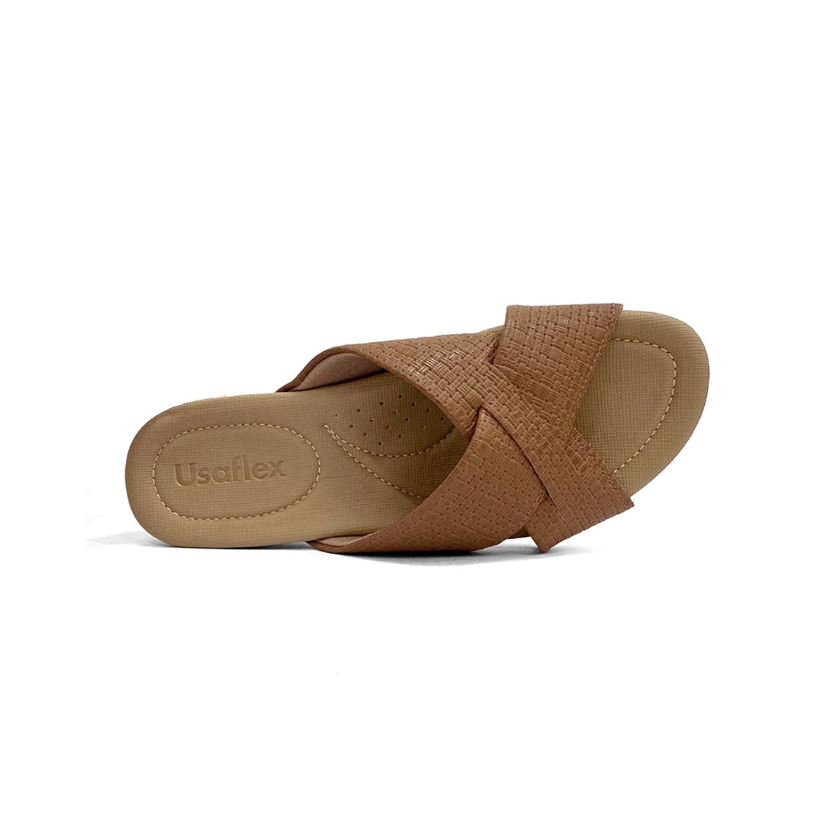 Tamanco Usaflex Conforto Couro R1853 Tan