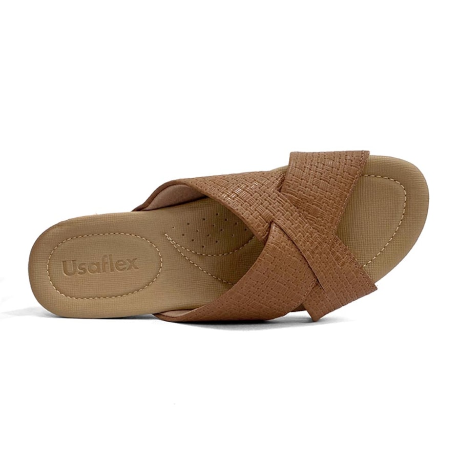 Tamanco Usaflex Conforto Couro R1853 Tan Tamanco Usaflex Conforto Couro R1853 Tan
