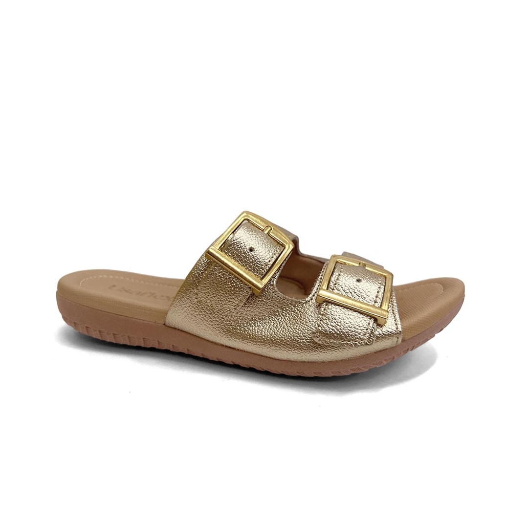 Tamanco Usaflex Conforto De Couro R1872 Ouro Light