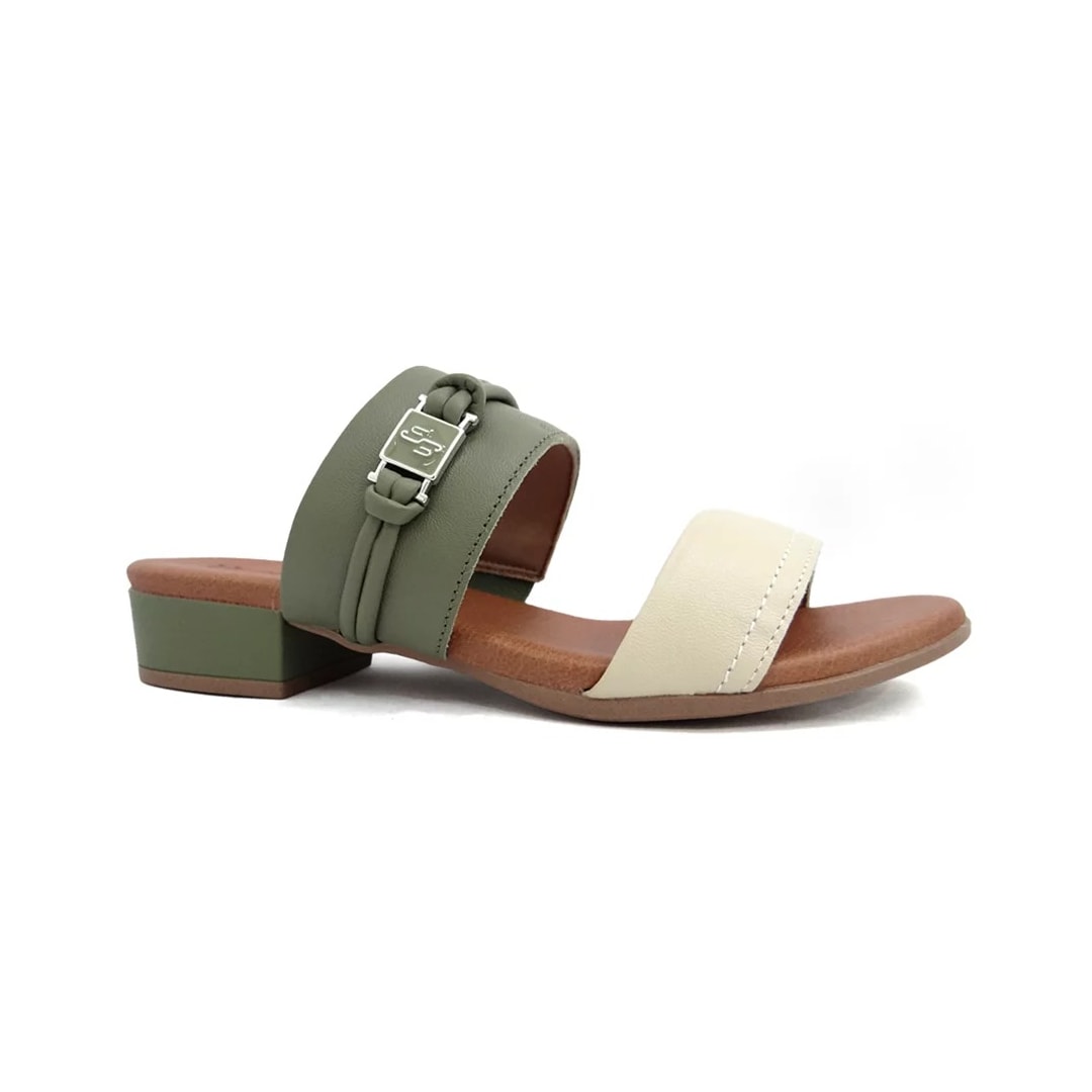 Tamanco Usaflex Couro Feminino Ai2707 Militar