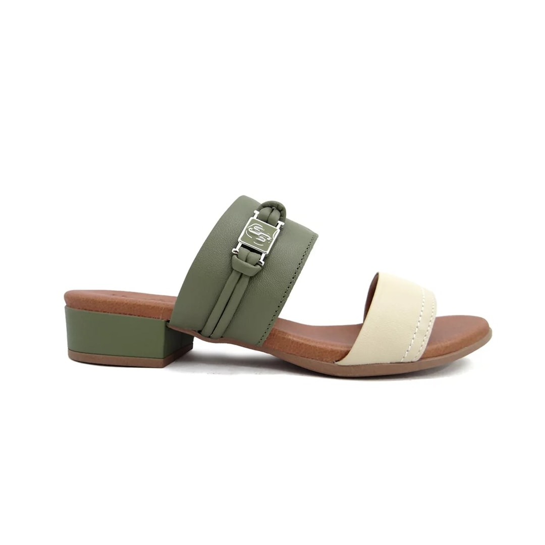Tamanco Usaflex Couro Feminino Ai2707 Militar