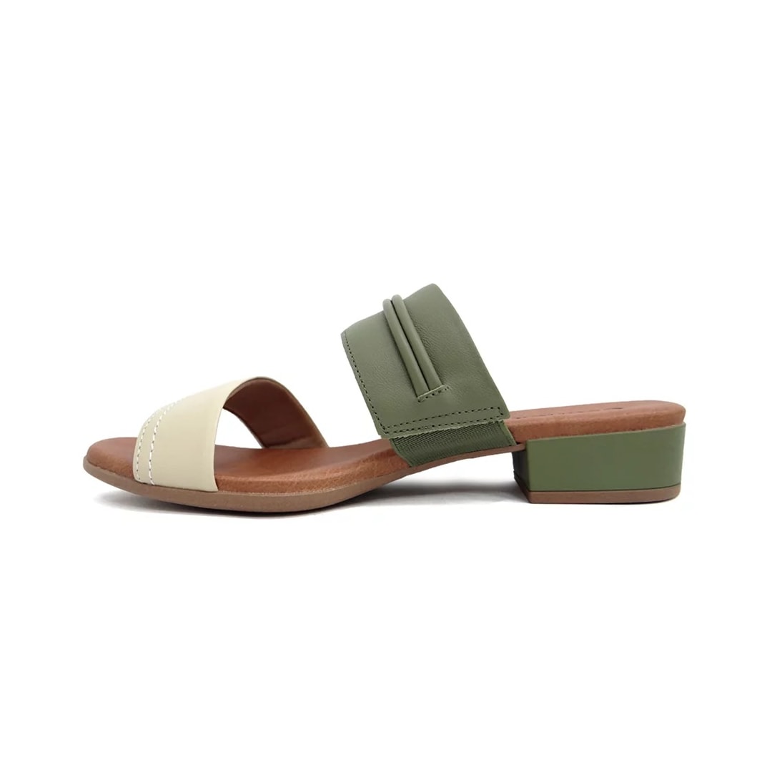 Tamanco Usaflex Couro Feminino Ai2707 Militar