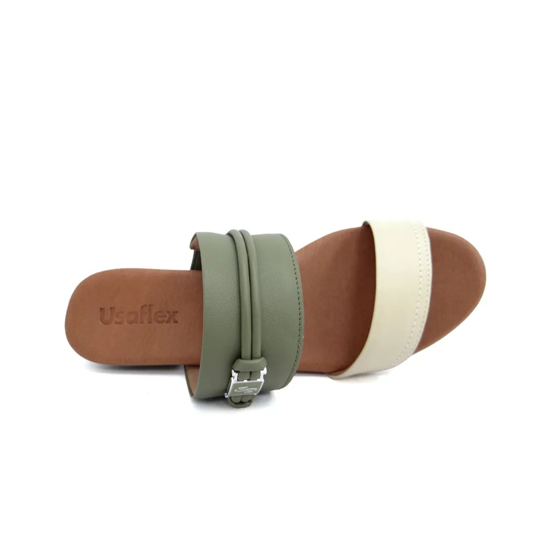 Tamanco Usaflex Couro Feminino Ai2707 Militar