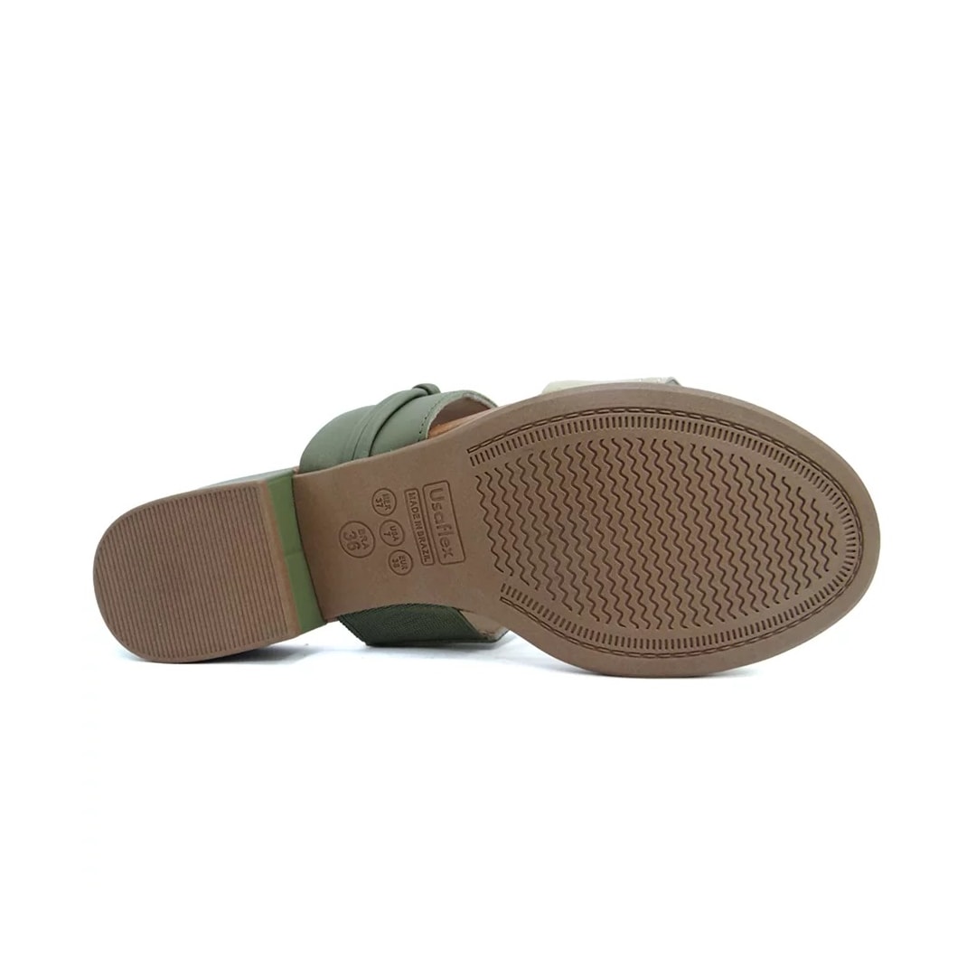 Tamanco Usaflex Couro Feminino Ai2707 Militar